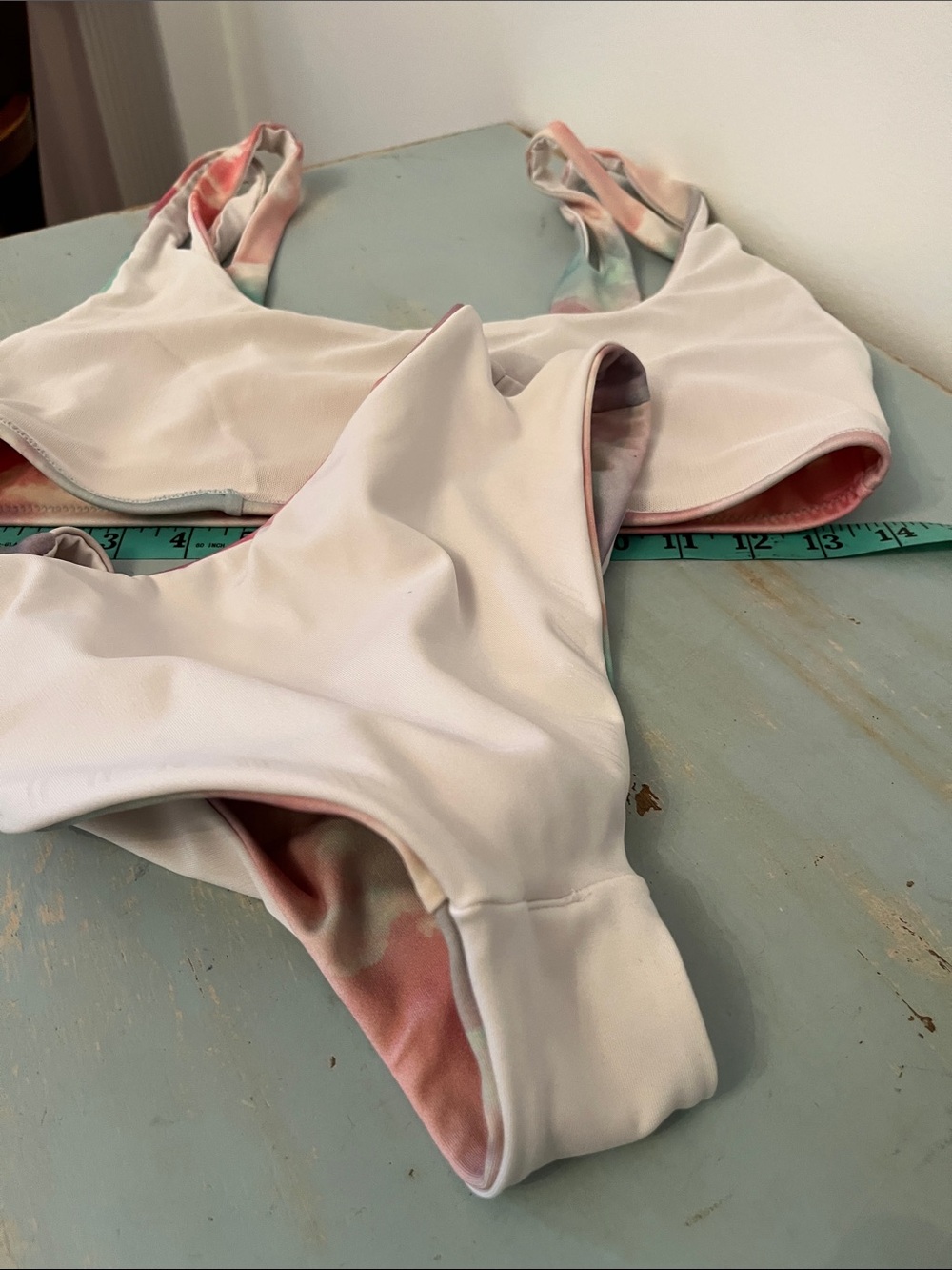 Hurley Medium Watercolour Cloud Wash Pastel Bikini Set - Picture 7 of 15
